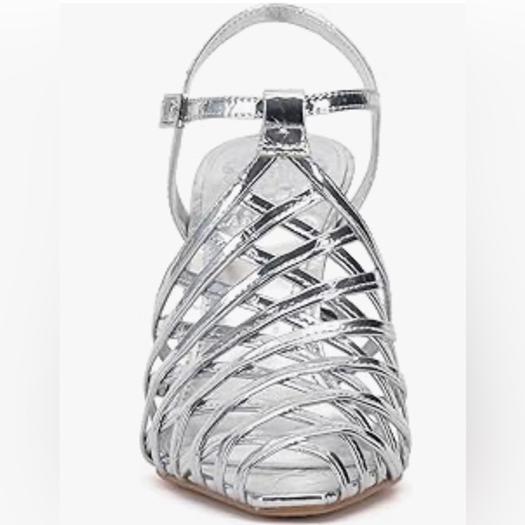 Vince Camuto Scarla silver metallic caged Heeled Sandals heels size 11 brand new - Picture 8 of 9